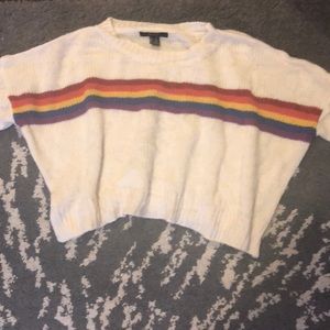 Cropped rainbow sweater